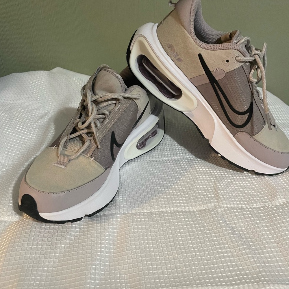Nike Taupe and Black Air Sneakers